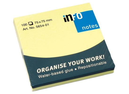 Info Sticky Notes Yellow 75 x 75mm