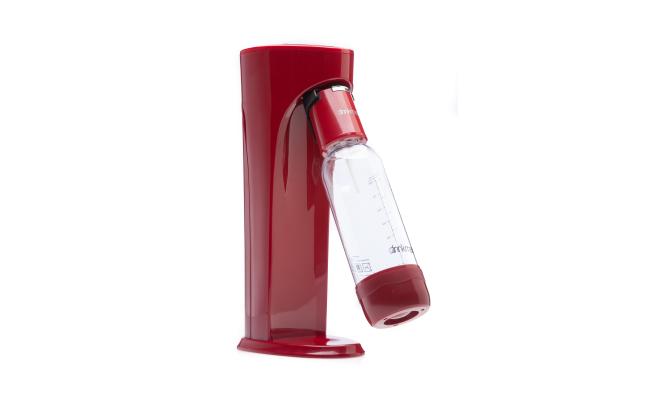 DrinkMate Sparkling Water And Soda Maker With Filled CO2 Cylinder (RED)