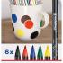 Edding 4200/6999 Porcelain Brush Pencil - Set Of 6 Colors  Combination "Warm"