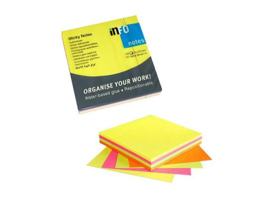 Info Sticky Notes Colored 75 x 75mm