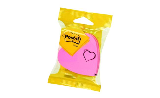 Post-It Heart Neon Pink 75 Sheets