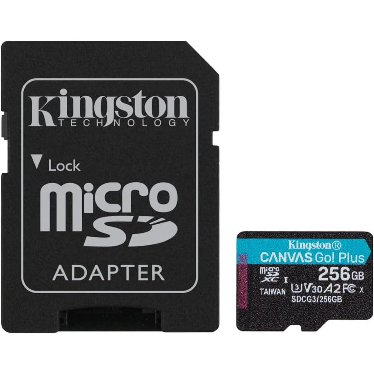 Kingston 256GB Memory Card microSDXC Canvas Go Plus 170MB/s Read UHS-I C10 U3, V30