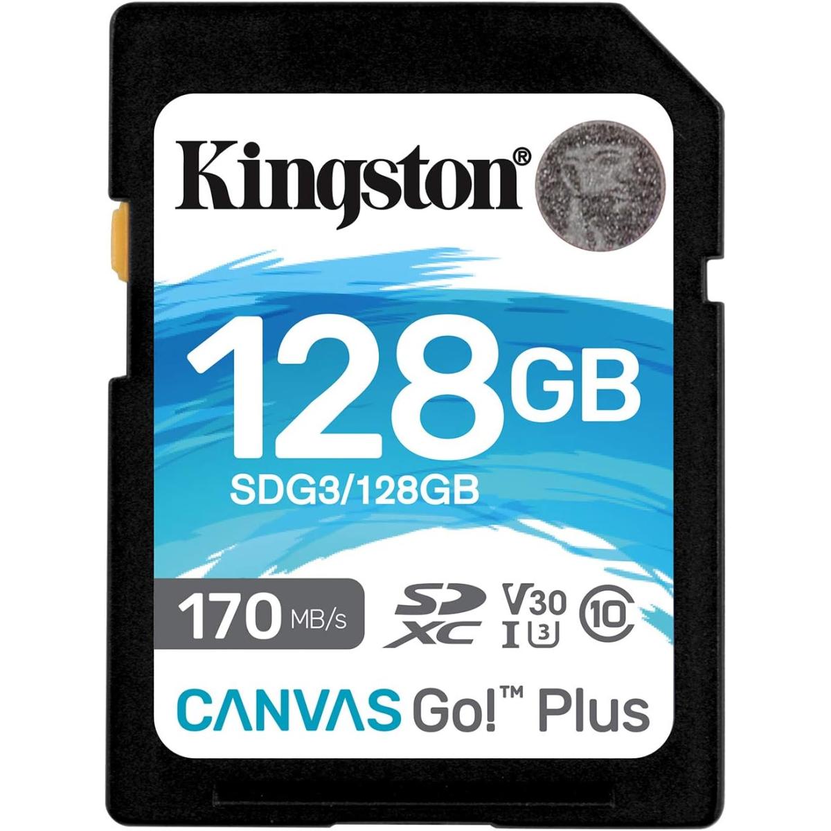 Kingston 128GB SDXC Canvas Go Plus 170MB /s C10, U3, V30 Memory Card