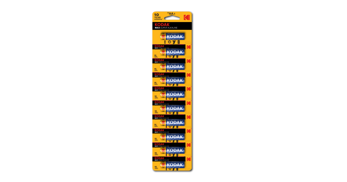 Kodak Max Alkaline Aa Batteries Pack Of 10 Aa 10 9598