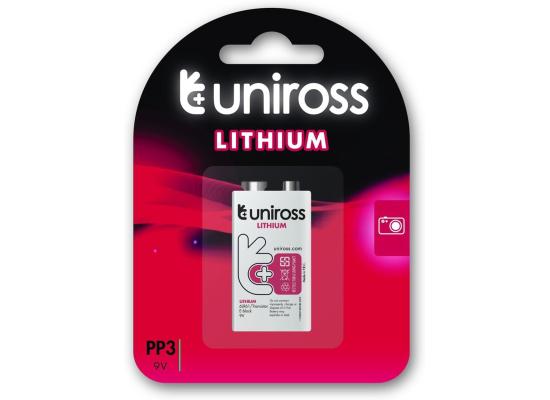 Uniross 9V Lithium Battery Pack of 1