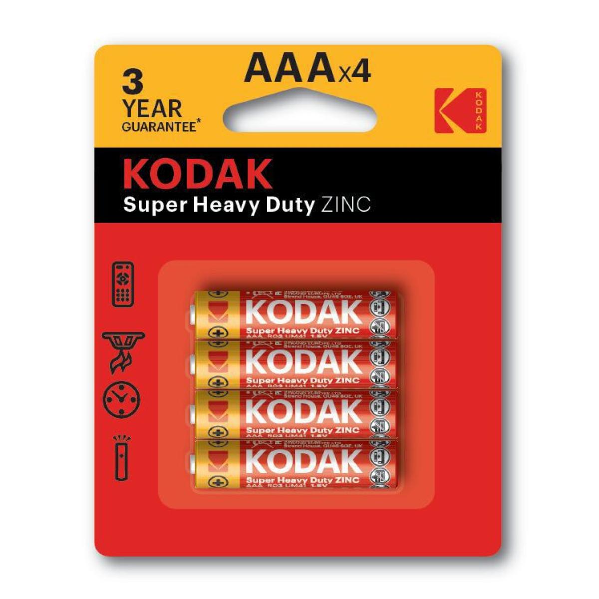 Kodak AAA Extra Heavy Duty Batteries Pack Of 4