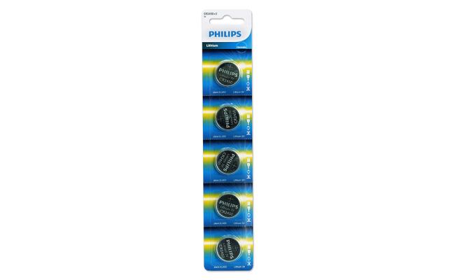 Philips Lithium Cell Button Battery CR2450 - Pack of 5