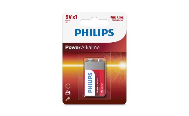 Philips Power Alkaline Batteries 9V - Pack of 1