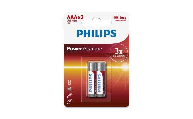 Philips Power Alkaline Batteries AAA - Pack of 2