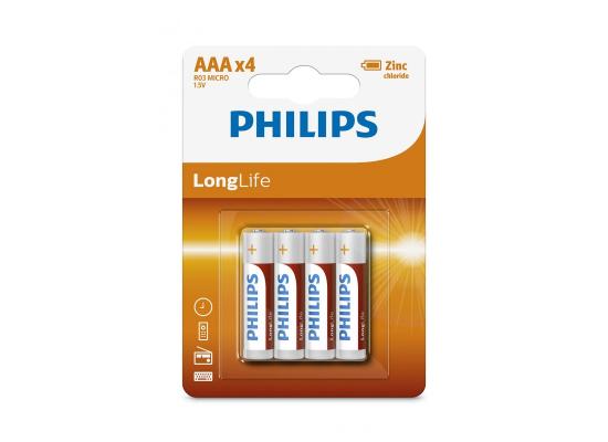 Philips LongLife Zinc Batteries AAA - Pack of 4