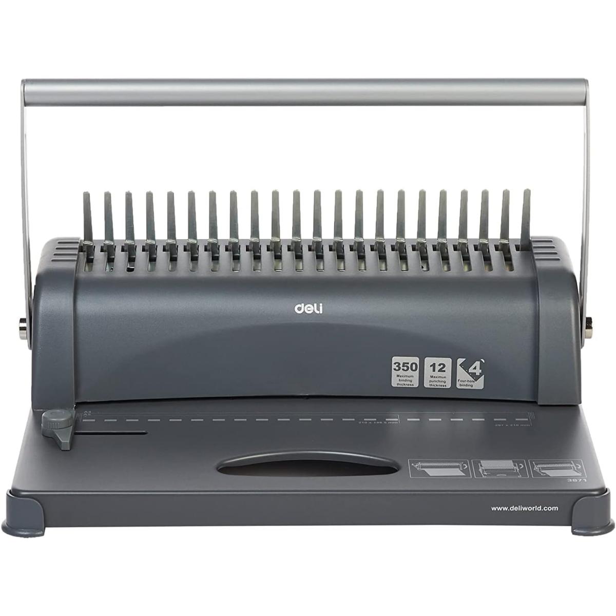 Deli Electric Comb Binding Machine A3 350 Sheets