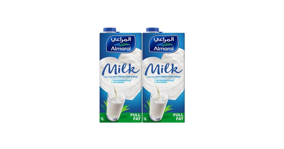 Almarai Milk Full Fat, 1L Pack of 4 | 54651 | Mkateb.com
