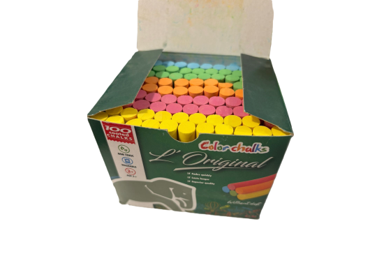 Colored Chalk pack of 100,  5 Colors 