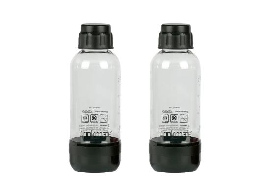 DrinkMate PET Bottles 1L Black, Twin Pack (2)