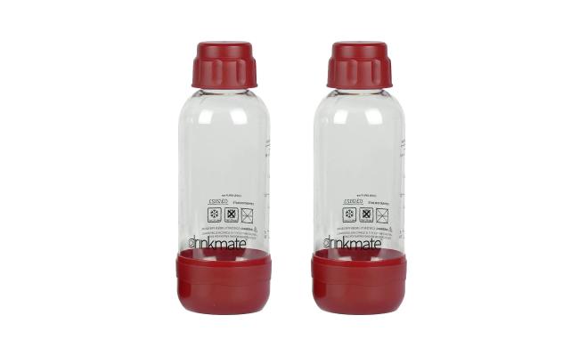 DrinkMate PET Bottles 1L Red, Twin Pack (2)