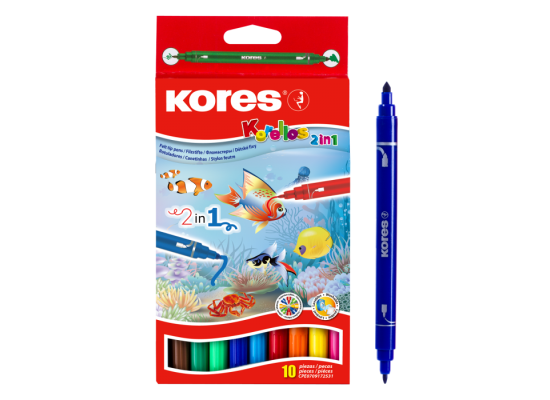 Kores Korellos Felt Tip Pens – 2in1,10pcs