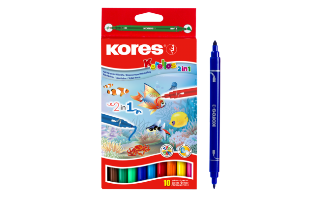 Kores Korellos Felt Tip Pens – 2in1,10pcs