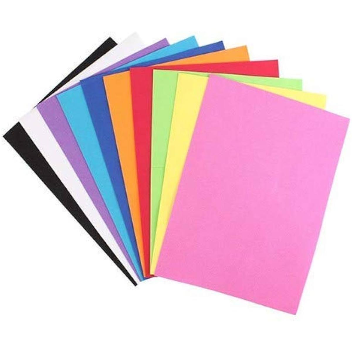 A4 Color Paper 180g, 10 Color Pack of 100 Sheets