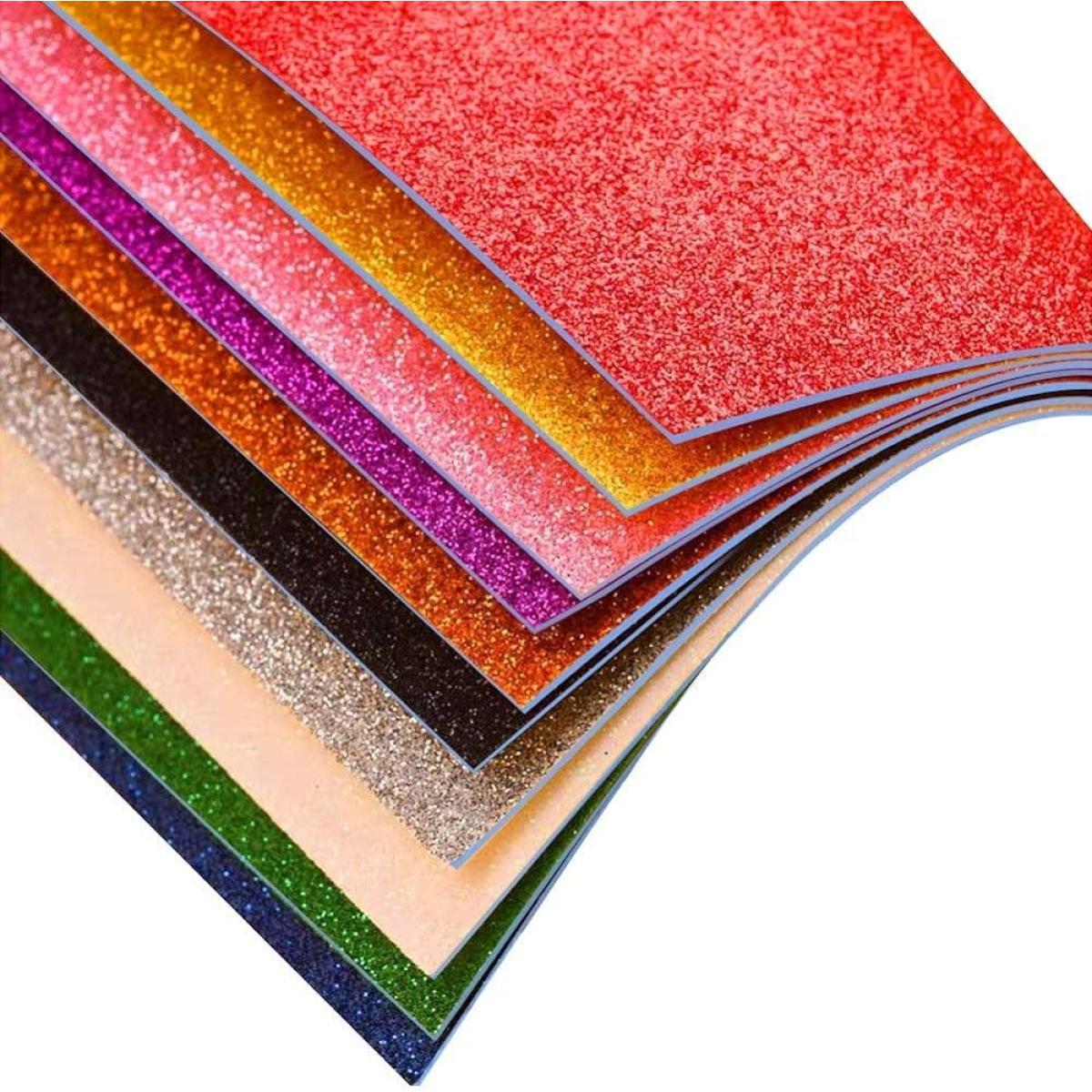 Glitter Foam Sheets A2, Multi colors Pack of 10