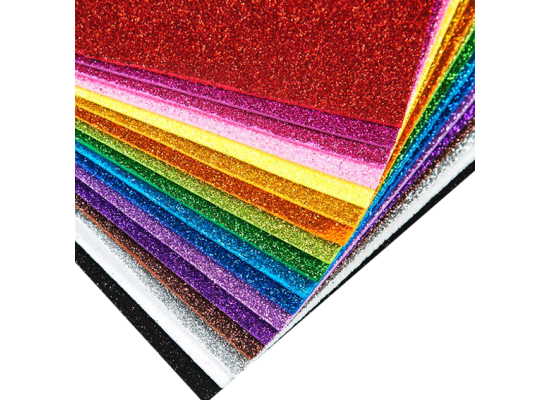 Glitter Foam Sheets A4, Multi colors Pack of 10