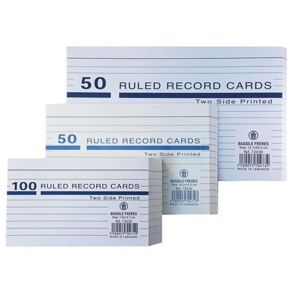 Record Cards Lines 165g/ Small- White