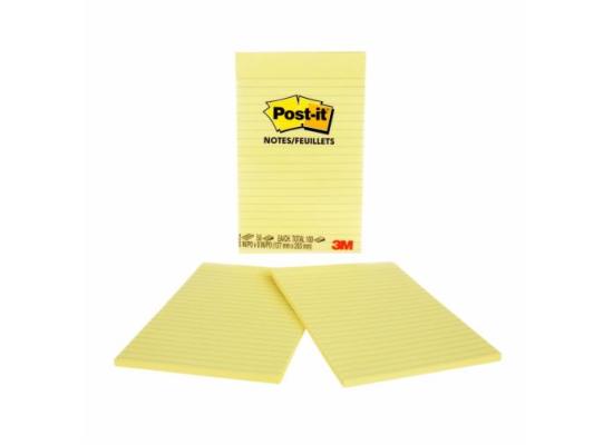 Post-it Notes Canary Yellow Lined 100 sheets, 2 pads