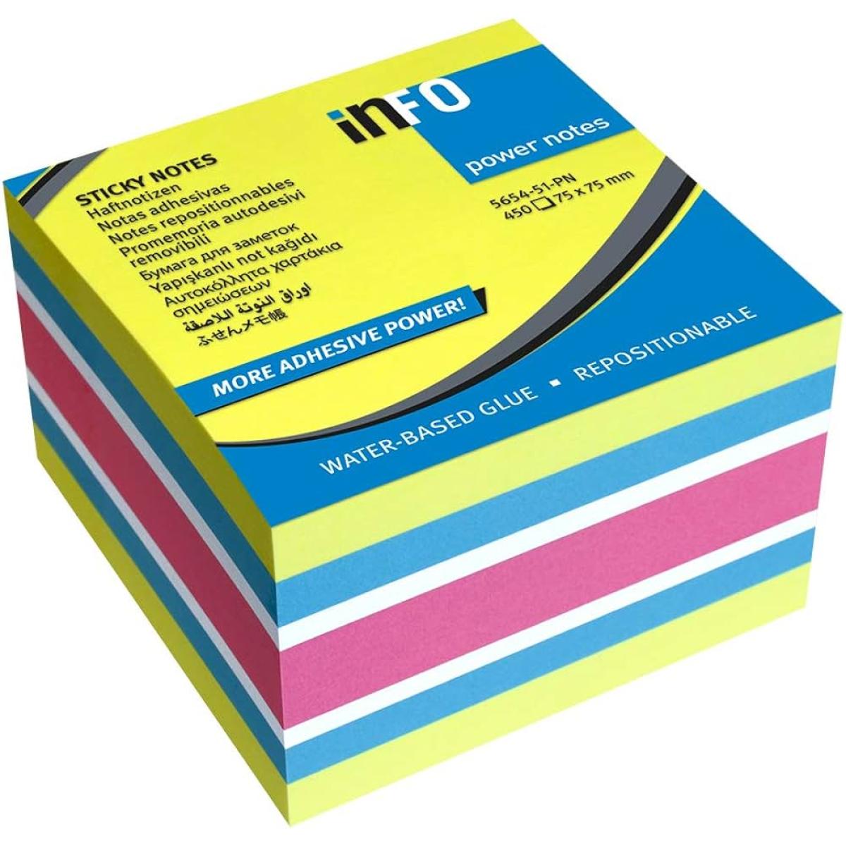 Info Sticky Note 3*3 Pack Of 4 Colors