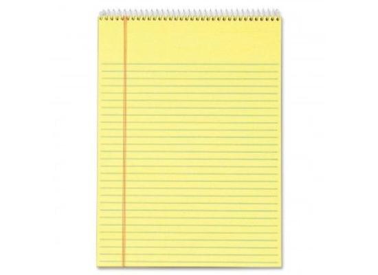 OXFORD Wirebound Legal Pad A5 Yellow