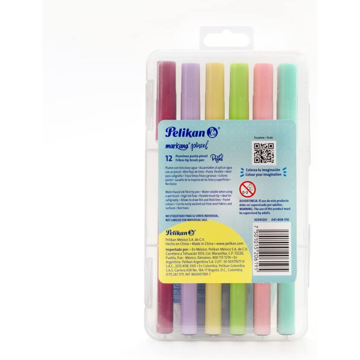 Pelikan Markana Pincel, Fiber-Tip Brush, Pen pack of 12