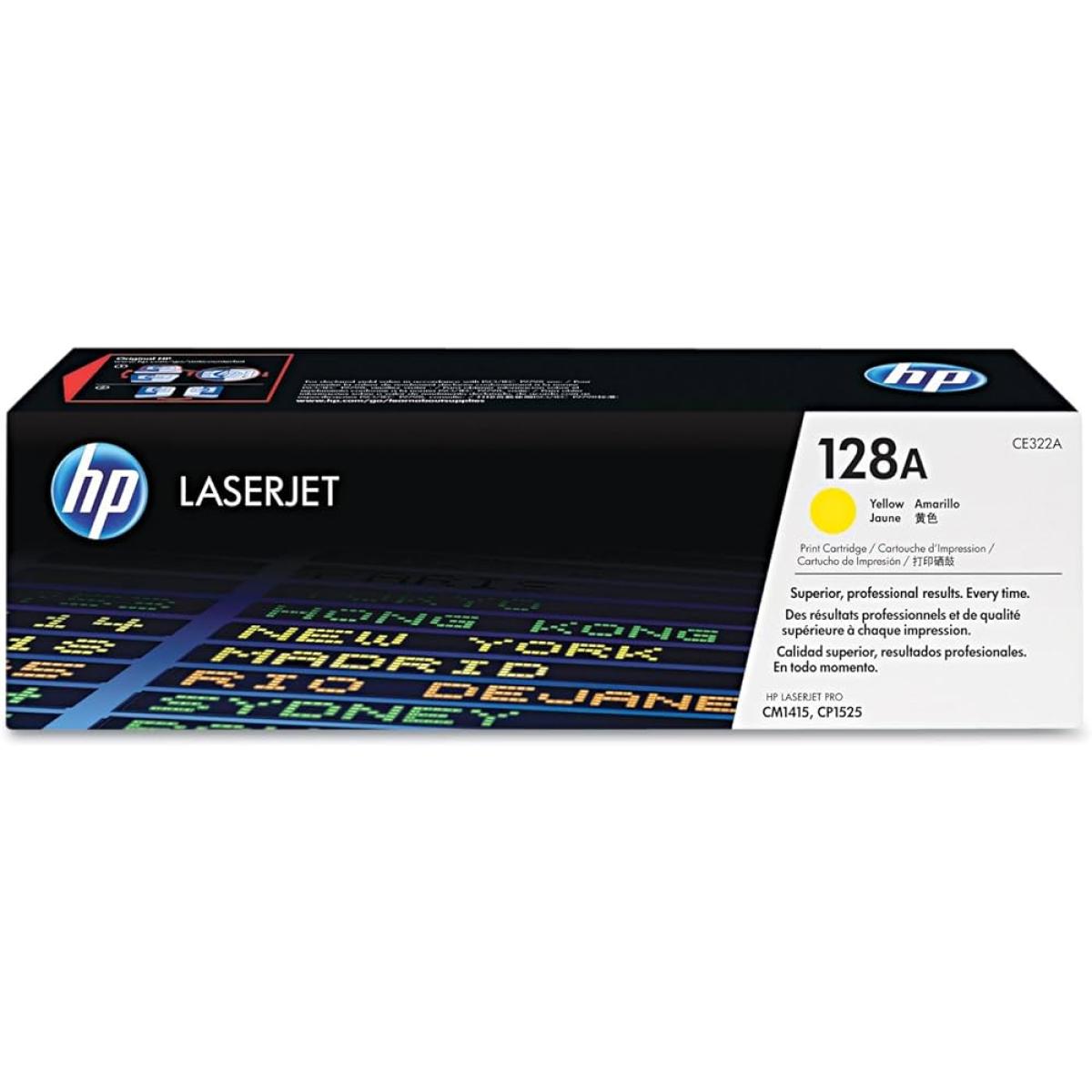 HP 128A Original LaserJet Toner Cartridge (CE320A) Yellow