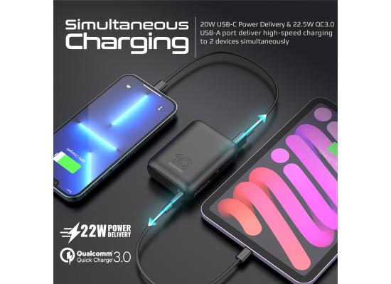 Promate Acme-PD20 Power Bank, World’s Smallest 20W USB-C Power Delivery, Over Charge Protection