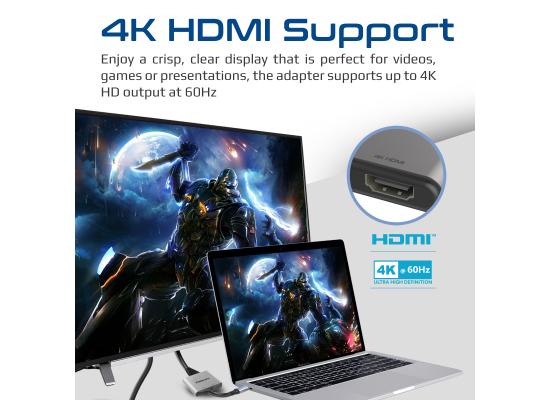 Promate MediaLink-H2  USB-C to HDMI Adapter,  with Dual 4K HDMI Ports and Ultra-Compact Design