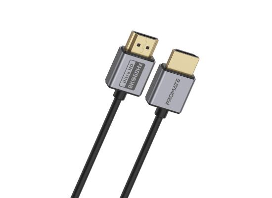 Promate PrimeLink8K-150 1.5m HDMI to HDMI Slim Cable with 48Gbps Bandwidth, Ultra HD Dynamic HDR eARC HDMI 2.1 Cord with 8K 60Hz Hi-Res Display