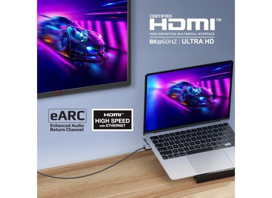 Promate PrimeLink8K-150 1.5m HDMI to HDMI Slim Cable with 48Gbps Bandwidth