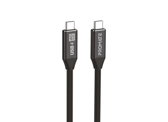 Promate PrimeLinkC40-2M USB-C Cable, Ultra HD 8k 60hz, 240W Power Delivery, High-Speed 40Gbps Data Transfer, Thunderbolt 4 Compatible and 2m Nylon Braided Cord