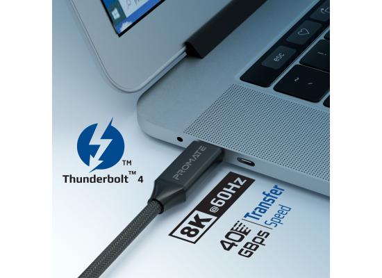 Promate PrimeLinkC40-2M USB-C Cable, 240W Power Delivery,Ultra HD, High-Speed 40Gbps Data Transfer 2m 
