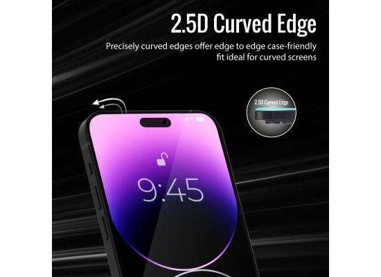 Promate Spartan-i14ProMax, Privacy Screen Protector, Premium 9H Hardness Anti-Spy Tempered Glass Protector with Touch Sensitivity