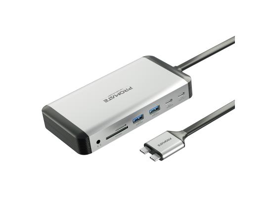 Promate VersaHub-MST MacBook Docking Station with Extended Multi-Display, Dual 4K HDMI, , Premium 100W Dual Pin MacBook Docking Station