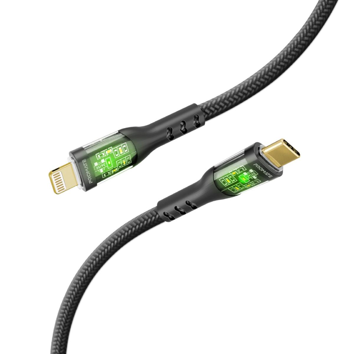 Promate TransLine-Ci  USB-C to Lightning Cable 1.2m, Ultra-Fast 27W Power Delivery Cable