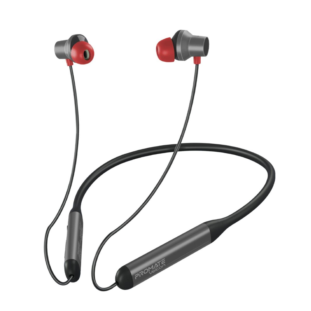 Promate Velcon Wireless Neckband Earphones Active Noise Cancelling with Anti-Slip Neckband