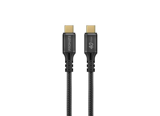Promate PowerBolt240-2M USB-C Cable, Ultra-Fast Charging 240W Power Delivery Thunderbolt 3 Cable with 8K Display Support, Nylon Braided 200cm Cord and 40Gbps Transfer Speed