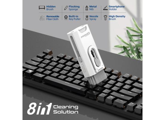 Promate ShineKit, 8-in-1 Electronic Cleaner Kit with, High-Density Brush, Spray Bottl and Phone Holder 