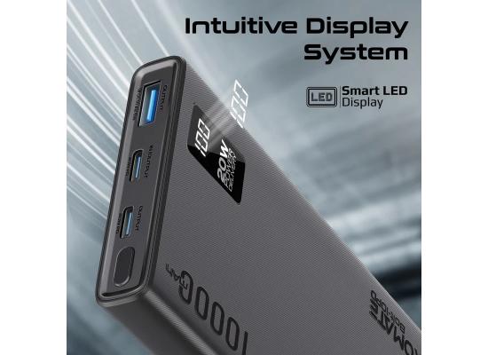 Promate Bolt-10PD Super-Slim Power Bank 20W USB-C, LED Battery Display and Quick Charge 3.0