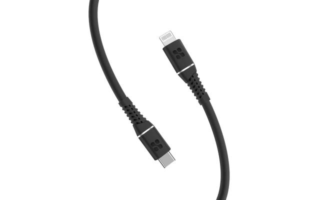 Promate PowerLine-Ci120 USB-C to Lightning Cable, Apple MFi Certified with 20W PD, 120 cm black
