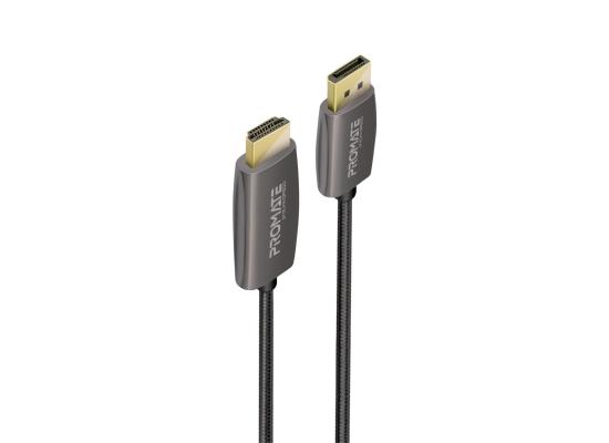 Promate ProLink-DP200  DP to HDMI Cable, Premium Ultra-HD 4K@60Hz DisplayPort to HDMI Video Cable with 18Gbps Transfer Speed Gold Platted Connectors and 2M Nylon Braided Cord