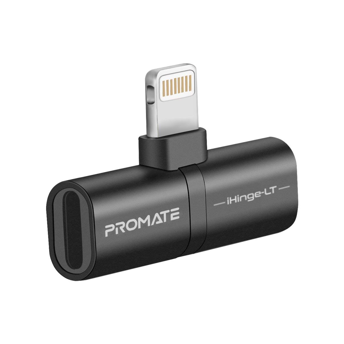 Promate iHinge-LT 2-in-1 Audio & Charging Adaptor with Lightning Connector
