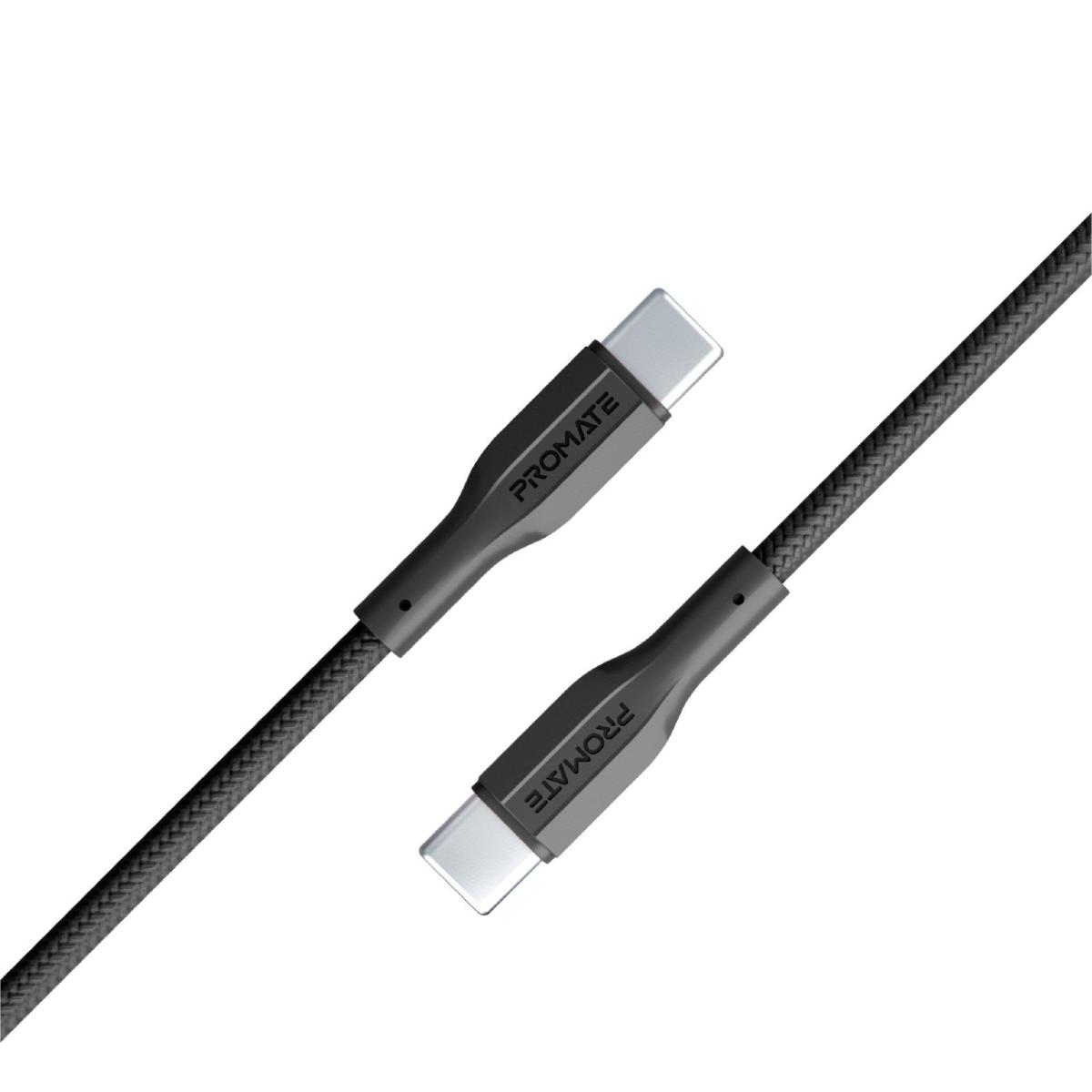 Promate xCord-CC Super-Flexible USB-C to USB-C Cable, 60W, 1M