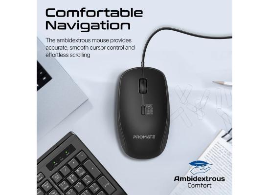 Promate Combo-CM4  Wired Keyboard and Mouse Combo, with Arabic characters