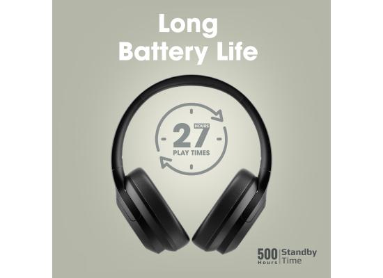 Promate Concord Headphones, Powerful HD Stereo Wireless Headphone with Active Noise Cancellation