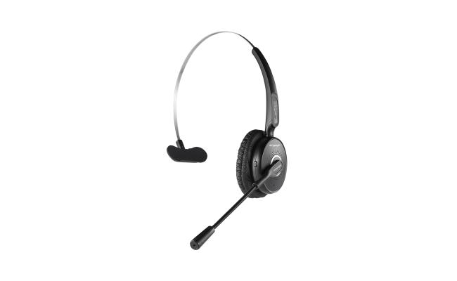 Promate Engage Wireless Mono Headset, with Noise Cancelling Mic, HD Voice, Built-In Controls and Adjustable Fit Headband